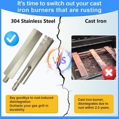 4-Set Heavy Duty Cast 304 Stainless Steel 16″ Grill Burners for Bull