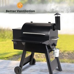 Pellet Grill Smoke Stack for Pit Boss, Traeger, Camp Chef & Other Smokers – Blac