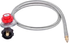 Versatile 4FT Adjustable Propane Regulator Hose with 10 PSI Pressure Control
