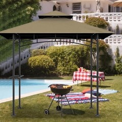Grill Gazebo Replacement Top, 5 * 8 Outdoor BBQ Top Cover, Double Layer BBQ Gaze