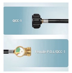 SHINESTAR 12FT Propane Hose Adapter with Gauge QCC-1/POL GA08 350PSIG Universal