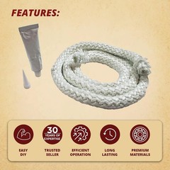 Rope Gasket Replacement Kit Pellet Wood Gas Fireplaces & Stoves 5/8″ X 6′)