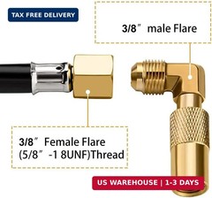 Eazy2hD 12FT RV Propane Hose with Blackstone Elbow Adapter, Low Pressure LP Quic