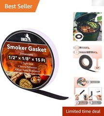 Ultimate High-Temperature Smoker Gasket – 15 Ft, 1/2″X1/8″ for BBQ Enthusiasts
