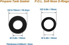 10Pcs Propane Tank Gasket and 10Pcs O-Rings for All Soft Nose P.O.L. Fittings…