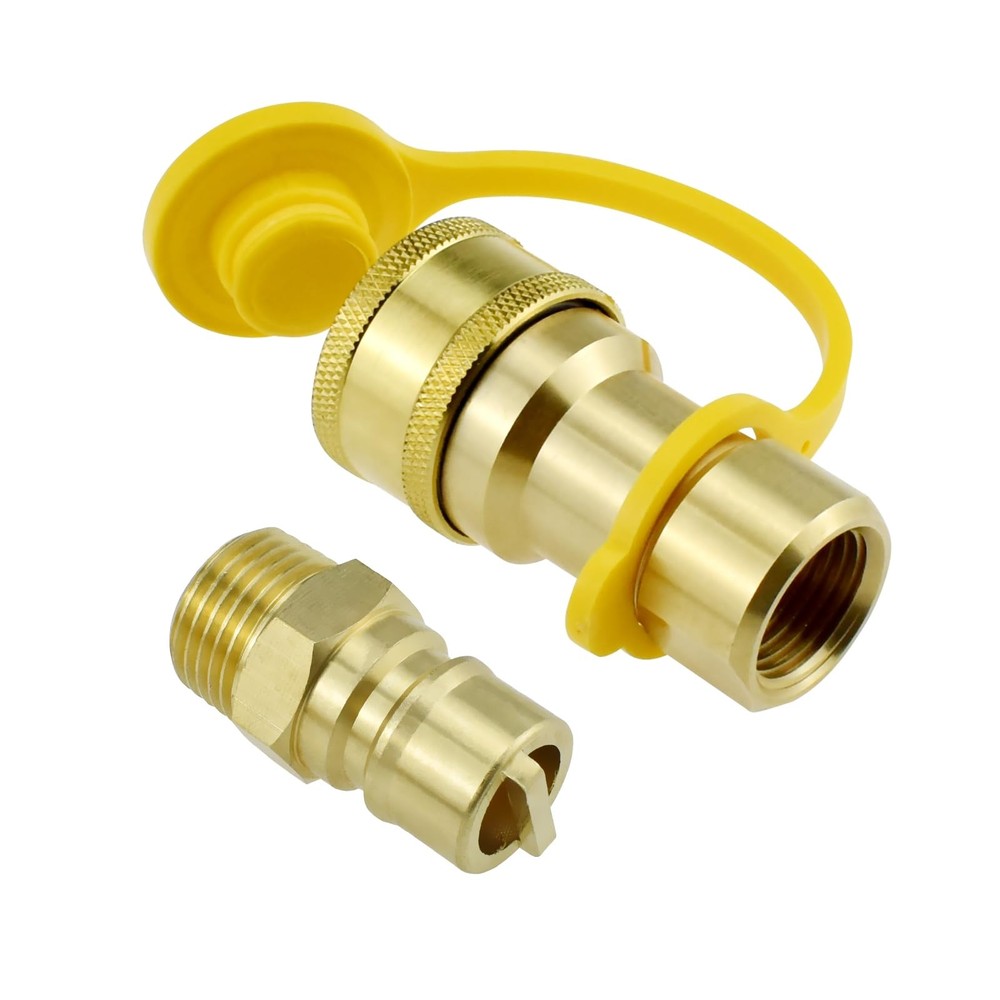 ZDRU 1/2 Inch Natural Gas Quick Connect Fittings with Male 0.84 inches, Gold