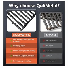 QuliMetal Spirit E310 Grill Parts for Weber Spirit, 17.5″ Grill Grates 15.3″ Fla