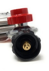 0-20 PSI Adjustable Propane Regulator with Stainless Steel Braided Hose- 6 Feet