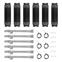 Set of 6 Grill Heat Plates and 6 Burner Tubes with Igniter Electrode Replacem…