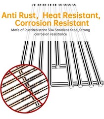 5pc Stainless Steel 9MM Cooking Grates w/5pc Flame Tamer plates for Blaze Grill