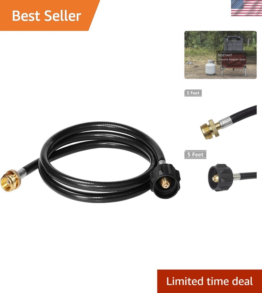 Durable 5ft Propane Adapter for Lanterns, Grills – 1 lb to 20 lb Fuel Solution