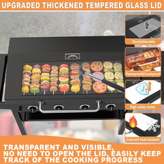 Upgrade Hinged Lid for Blackstone 36″ Omnivore Griddle Hood, 5856 Visualized Gla
