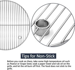 19.5 Inch Stainless Steel Round Grill Grates for Kamado, Charcoal, Ceramic Gr…