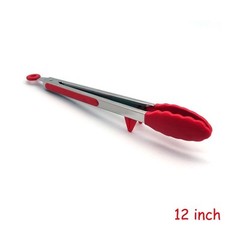 Heat-resistant Stainless Steel Bbq Tongs with Silicone Tips and Stand Design