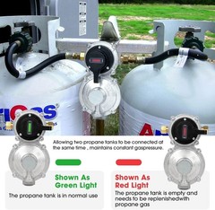 Automatic LP Propane Regulator with 18″ Braided Hoses – Safety Certified for RVs