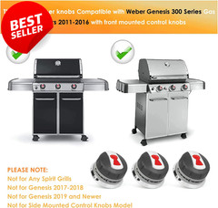 Weber Genesis 300 Grill Burner Knobs 88848 Replacement 2011-2016 3 Pack – US