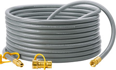40 Feet 3/8 Inch ID Natural Gas Grill Hose with Quick Connect Fittings, Natural