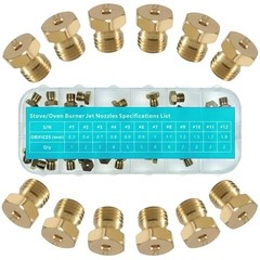 36 Pcs Propane Orifice Kit – Brass Jet Burner Nozzle Replacement, M6x0.75 mm Tip