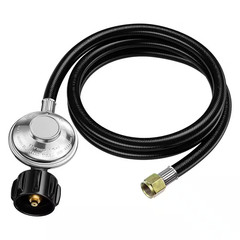 Outdoor Solid Brass Propane Regulator Hose with 3/8 In. Flare Fitting for Grill,