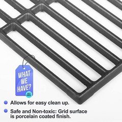 18.75″ Cast Iron Cooking Grates for Weber Genesis II LX 300 66095 2-Pack