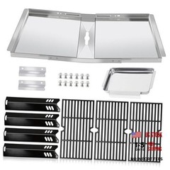 DGF493BNP Drip Pan Grill Replacement Parts 4Pcs Heat Plate + Drip Pan + Grates