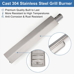 Criditpid 4 Pack Stainless Steel Heat Plates and Cast Stainless Steel Grill Burn