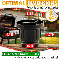 2 Pcs Gas Grill Igniter – BBQ Igniter Standard 1.22″ Diameter AAA Compatible,