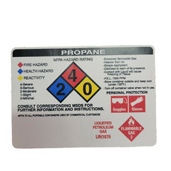 97-0021 5×3.5 NFPA Hazard & 1075 4-in-1 Vinyl Decal – 10 Pack