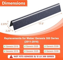 Reemplazo De Barra Aromatizadora De 17,5” Para Weber 300 310 E310, Genesis NEW.