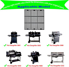 Parts DC114 (3-Pack) 19.75″ Porcelain Coated Cast Iron Grill Cooking Grates Repl