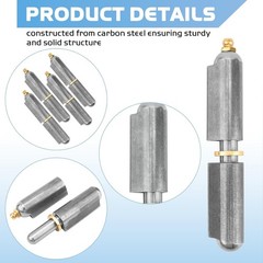 4 Pcs 4 Inch BBQ Smoker Bullet Weld on Hinges, Heavy Duty Weldable Carbon Steel