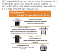 Charbroil Cooking Grates 17in Cast Iron Grill Replacement Plates Set