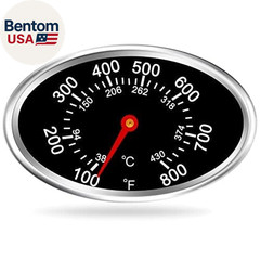 Black Grill Lid Thermometer Heat Indicator Replacement for Grill Master Nexgrill