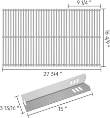 4 Packs Heat Plate 3 Packs Grids for Dyna-Glo DGF510SBP Uniflame GBC1343WP-U