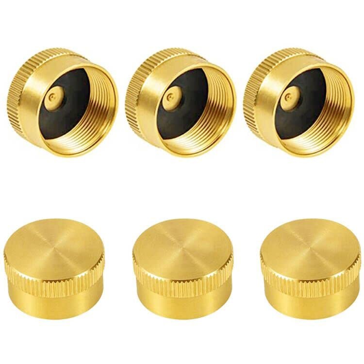 ANPTGHT 6pcs Refill Propane Bottle Cap Solid Brass 1lb Tank Sealed 6