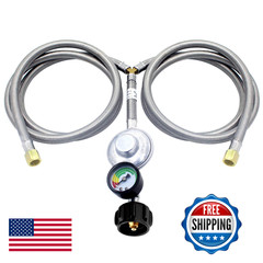 Mcampas 5Ft Y-Splitter Pressure Propane Regulator Double Hoses For Kitchen Gas