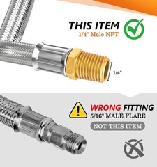 NUPICK 12 in RV Propane Hoses, Propane Pigtail Hose with 1/4″ Male NPT & QCC …