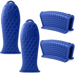 4 Pieces Silicone Hot Handle Holder Sleeve Set – Non-Slip, Heat Resistant Covers