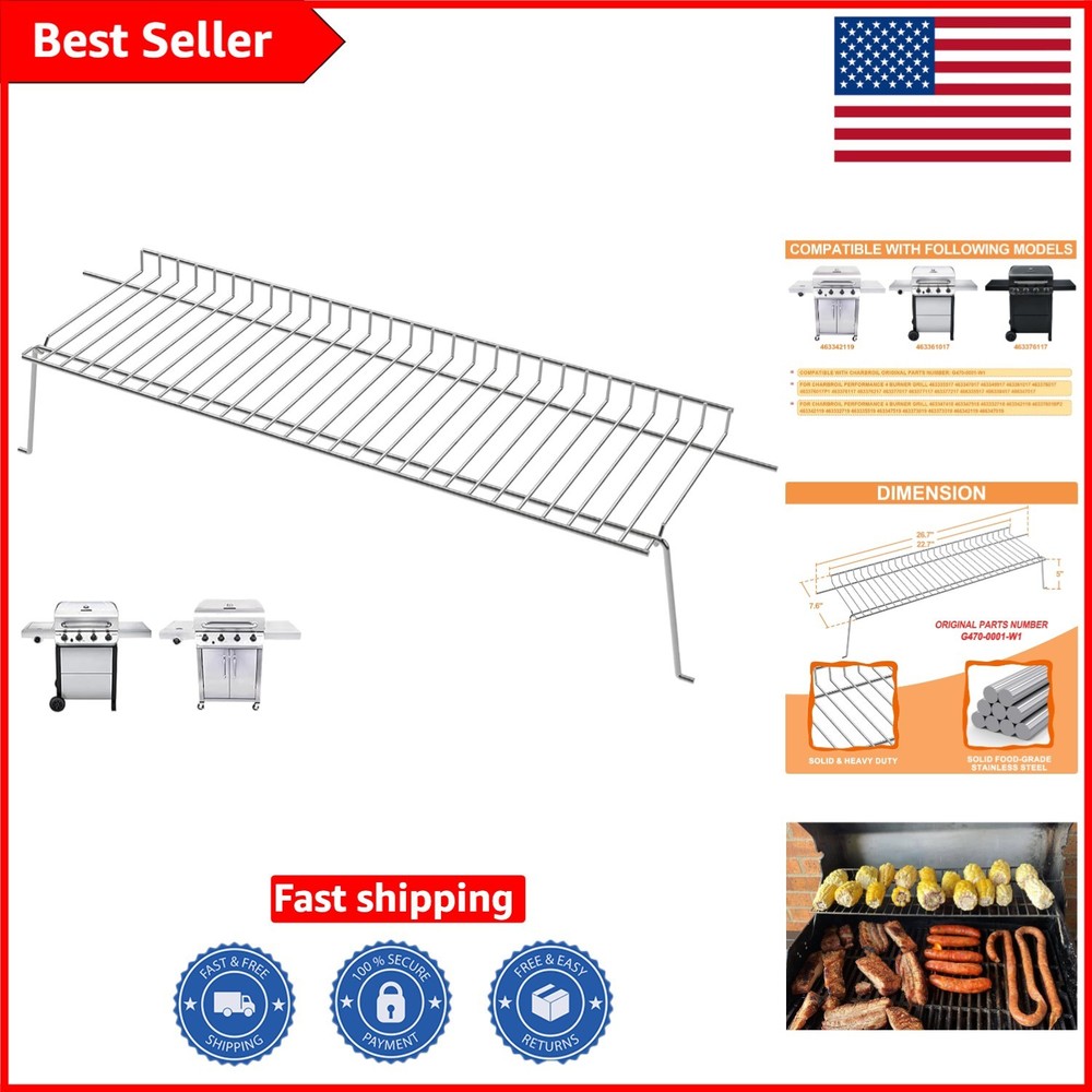 4-Burner Charbroil Warming Rack Replacement – Fits Models 463347519, 463342119