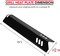4 Pack 15 Inch Grill Heat Plates Replacement Parts for Dyna-Glo DGF510SSP, DGF49
