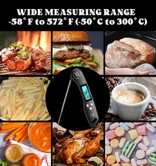 DOQAUS Digital Meat Thermometer, 1 Pack (4.6 Inches Probe), Night Black