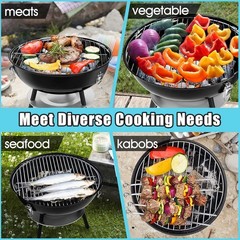 New 13.7 Inch Round Grill Grate Chromed Iron Steel Barbecue Cooking Rack