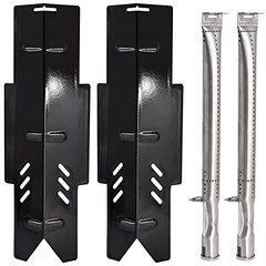 2-Pack Heat Shields & Burner Tubes for Dyna-Glo 2-Burner Grills – Grill Replacem