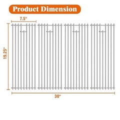 4 Pack BBQ Grill Grate Replacement Parts 19.25″ x 30″ for Bull Grills LP/NG