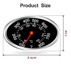 Grill Lid Thermometer BBQ Temperature Gauge Heat Indicator Universal Replacement