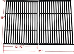 Grill Grates BBQ Grate Grid 19×25″ 2pcs Porcelain Coated Cast Iron Replacement