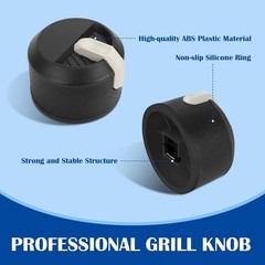 Grill Knobs Replacement, Black, 2-Pack, Metal, For Blackstone 17/22/28/36 inch