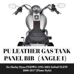 PU Leather Gas Tank Panel Bib for Harley Softail FLSTF 2000-2017 Dyna Black Red