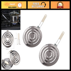 2 Pack Double Thick Heat Diffuser Simmer Plate, Stainless Steel for Gas & Electr