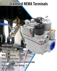 Vaticas 700-506 Gas Valve 720000 Btu/H Fit For Robertshaw 700 Series